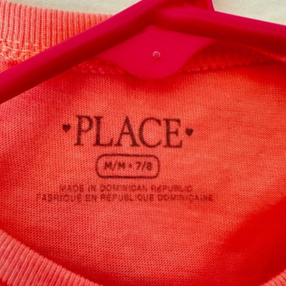 Two Children's Place Girls Glitter Unicorn Shirts in Pink and Coral, Size 7/8 - Picture 9 of 9